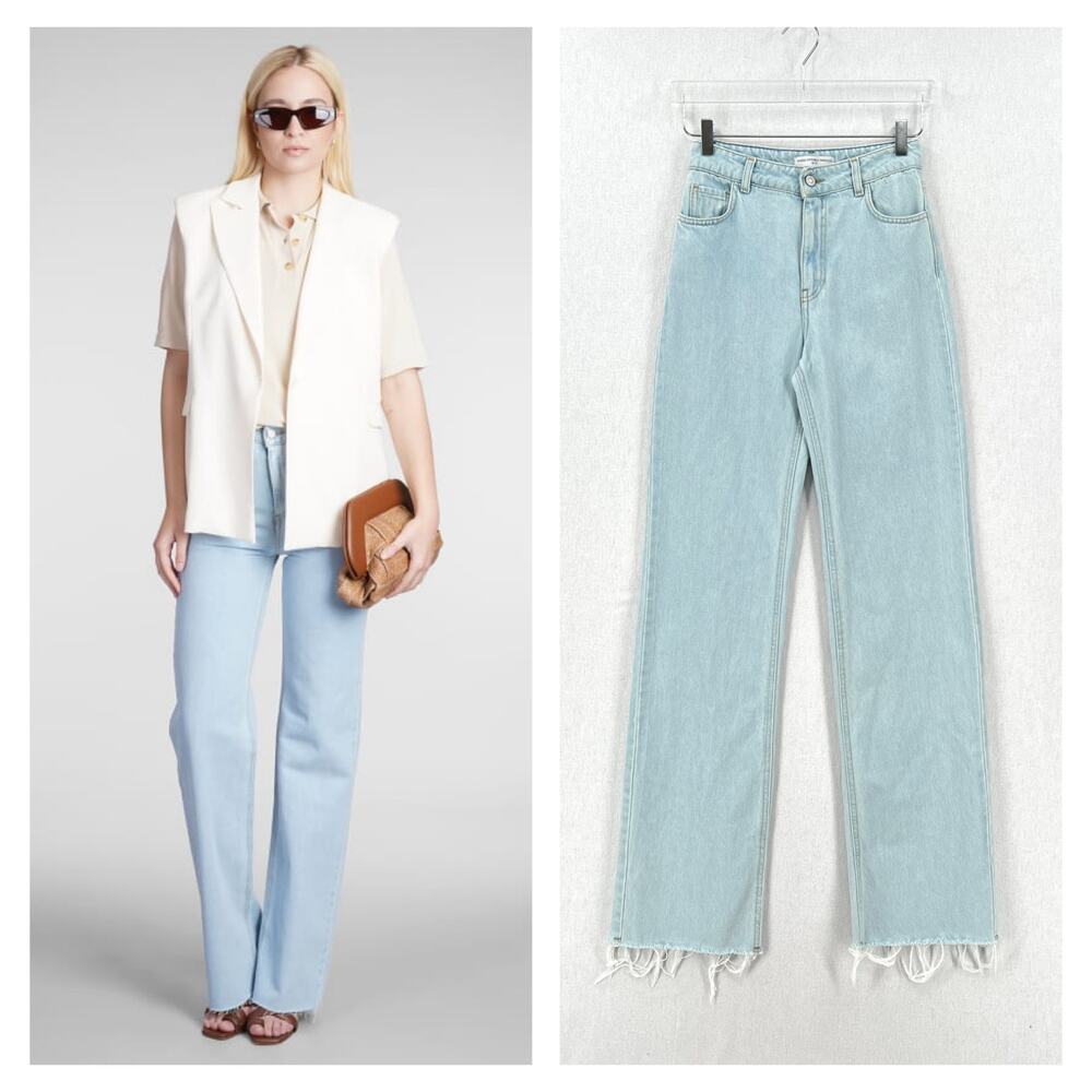 MVP WARDROBE High Rise Straight Leg Jeans 2 Light Wash MARIA VITTORIA PAOLILLO